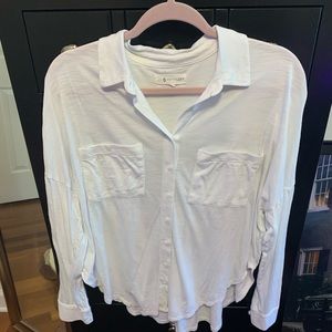 White Button Down Lou & Grey Top